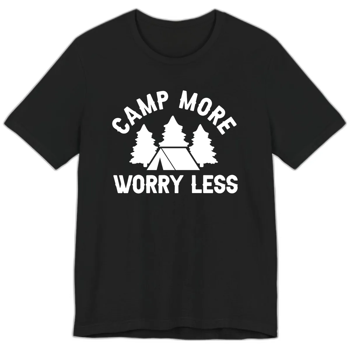 Camp More Worry Less Premium T-Shirt in Black