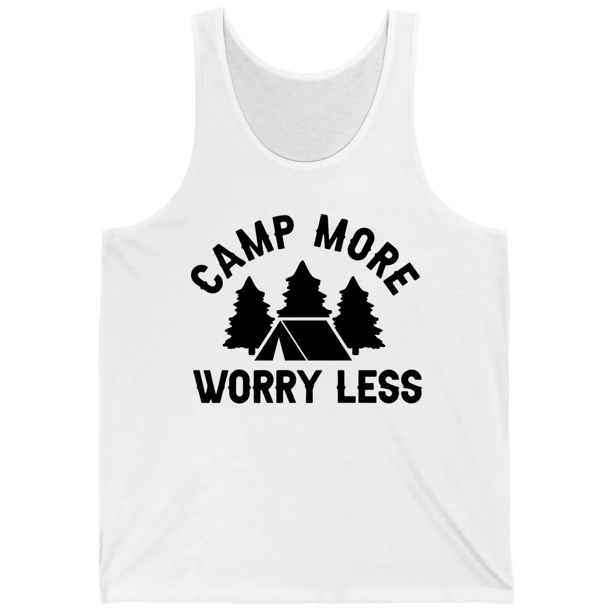 Camp More Worry Less Tank in White