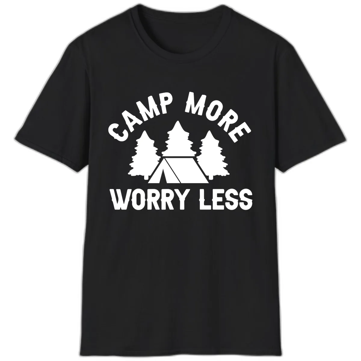 Camp More Worry Less T-Shirt in Black