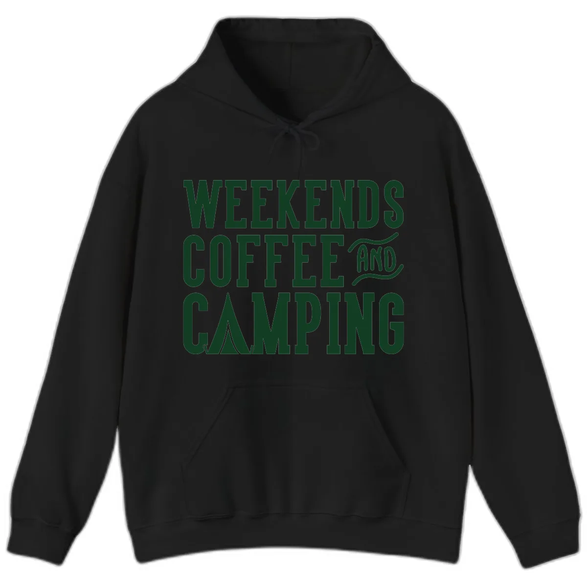 Weekends Coffee And Camping Hoodie in Black