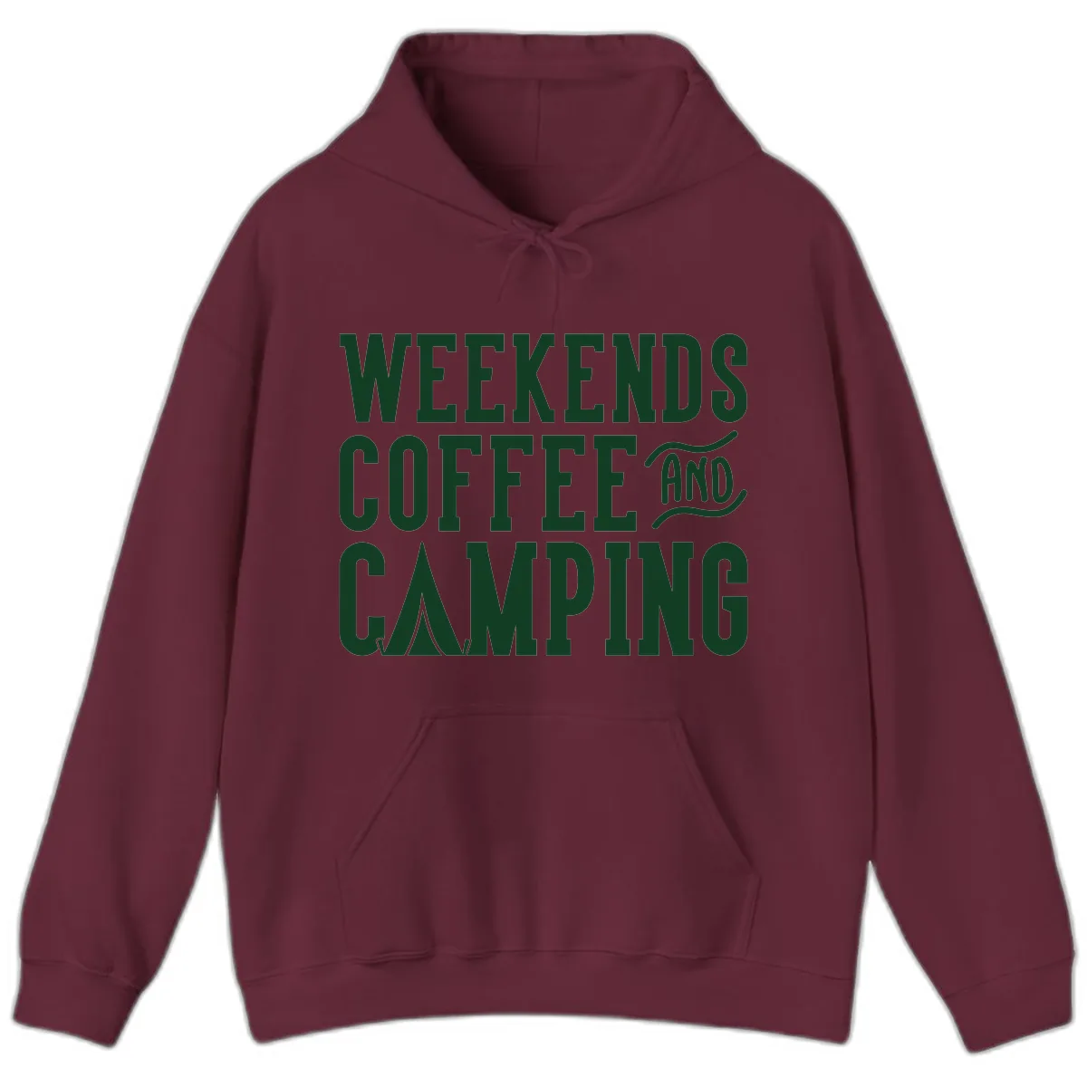 Weekends Coffee And Camping Hoodie in Maroon