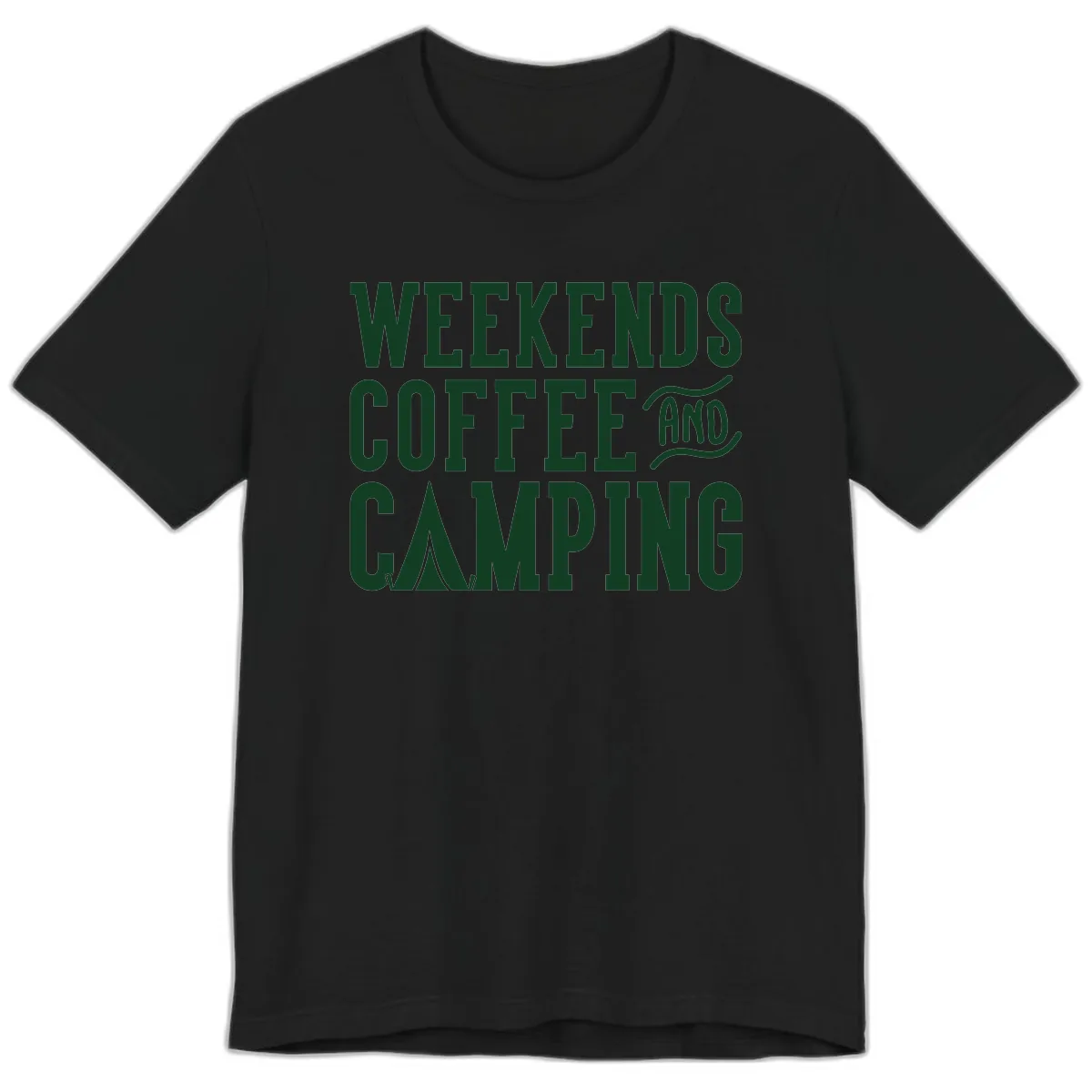 Weekends Coffee And Camping Premium T-Shirt in Black