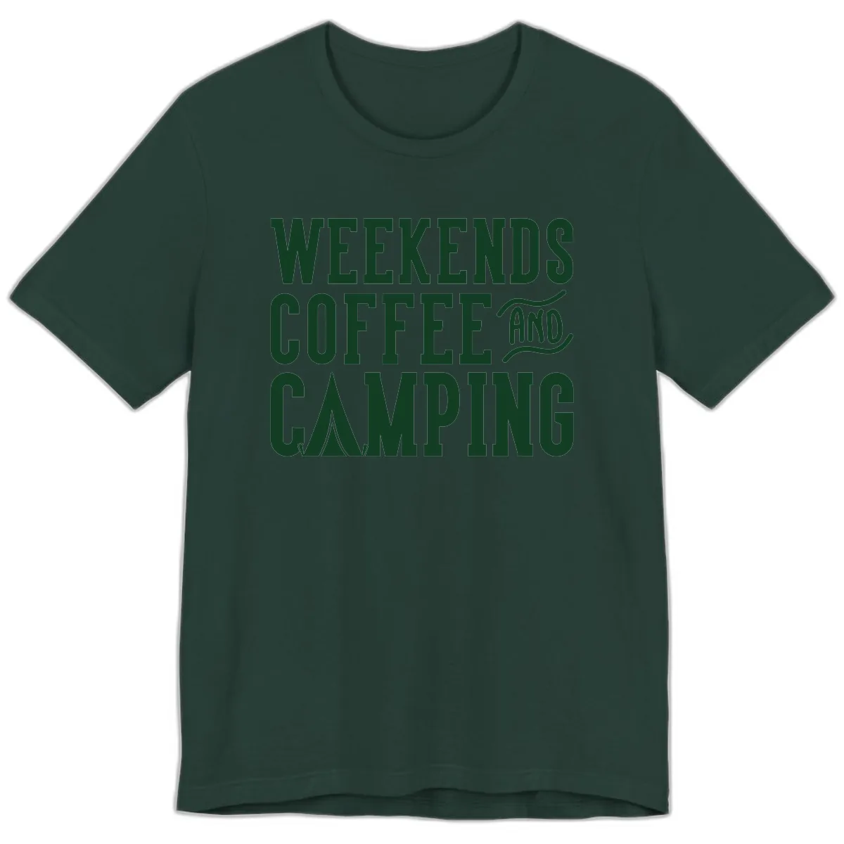 Weekends Coffee And Camping Premium T-Shirt in Forest