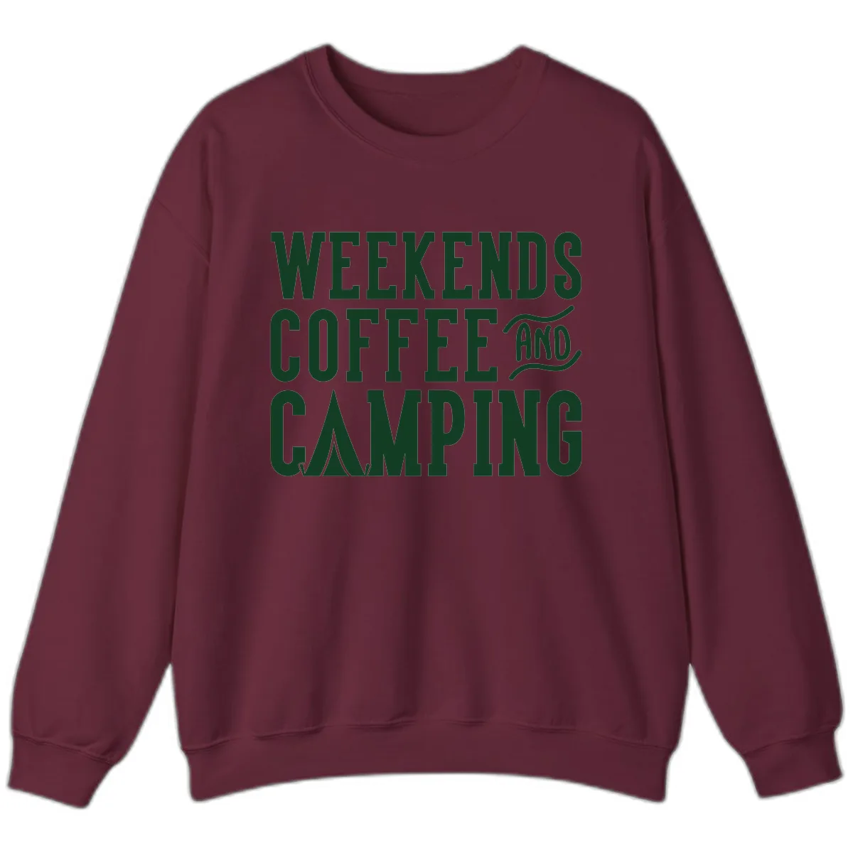 Weekends Coffee And Camping Sweatshirt in Maroon