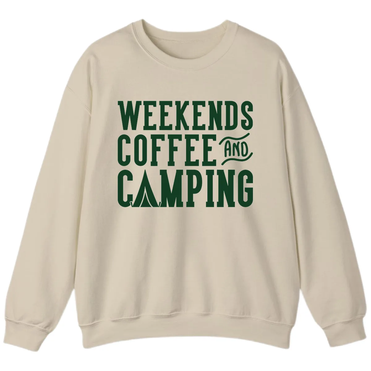 Weekends Coffee And Camping Sweatshirt in Sand