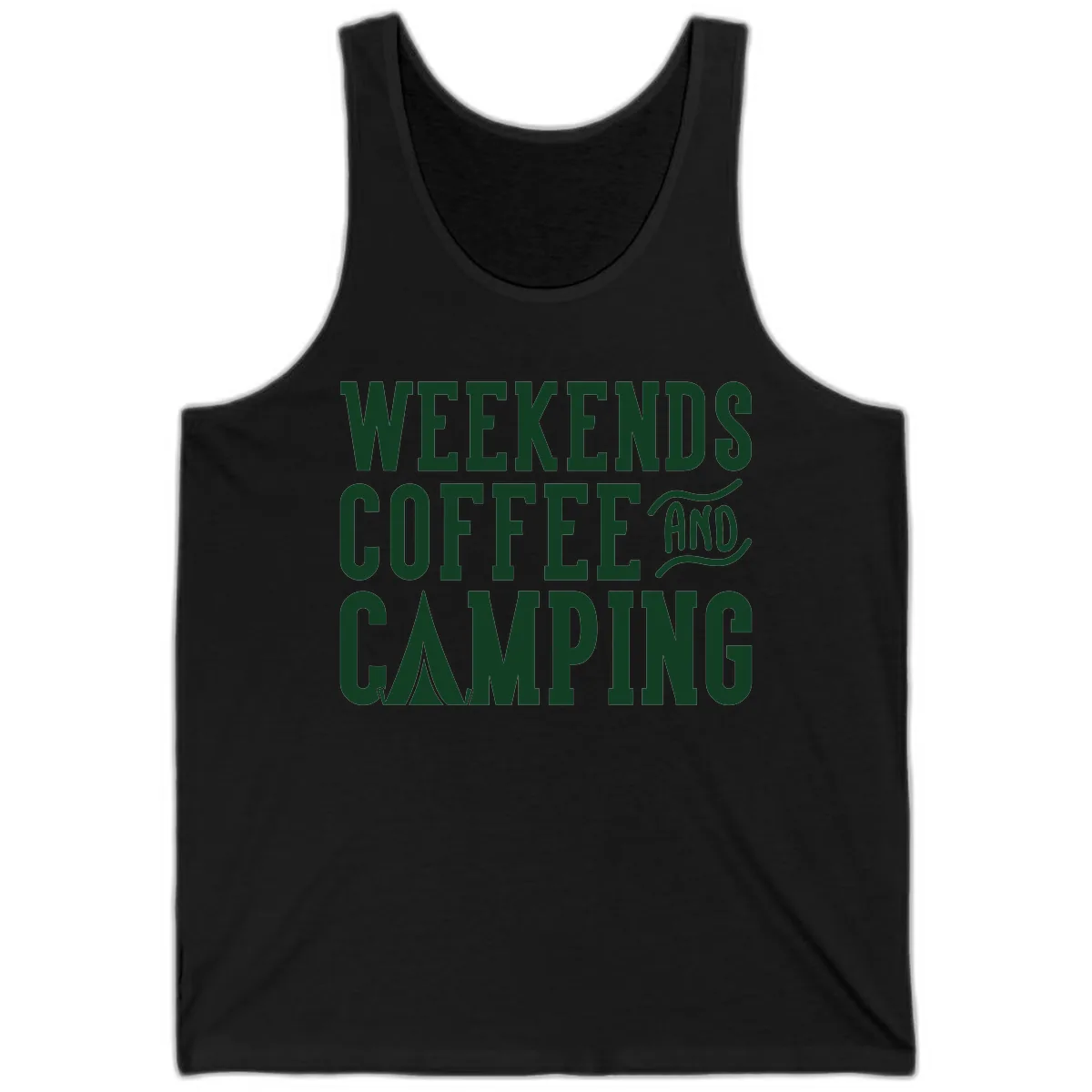 Weekends Coffee And Camping Tank in Black