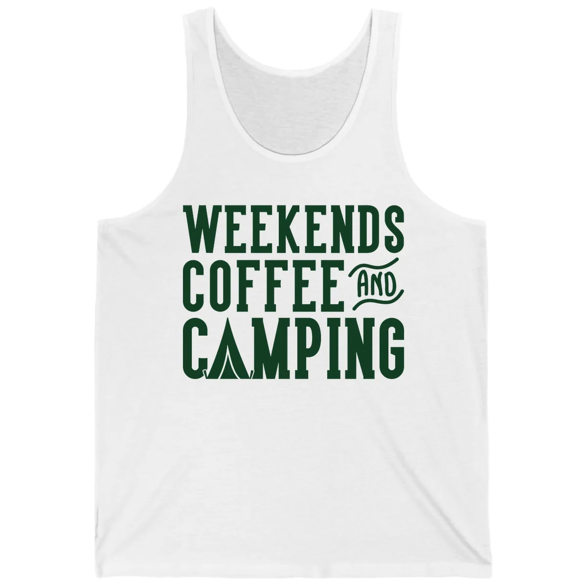 Weekends Coffee And Camping Tank in White