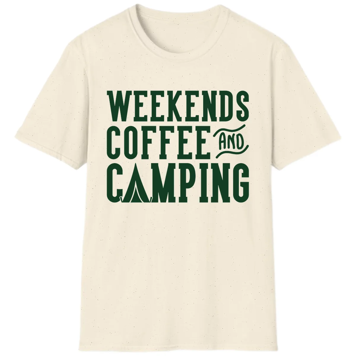 Weekends Coffee And Camping T-Shirt in Natural