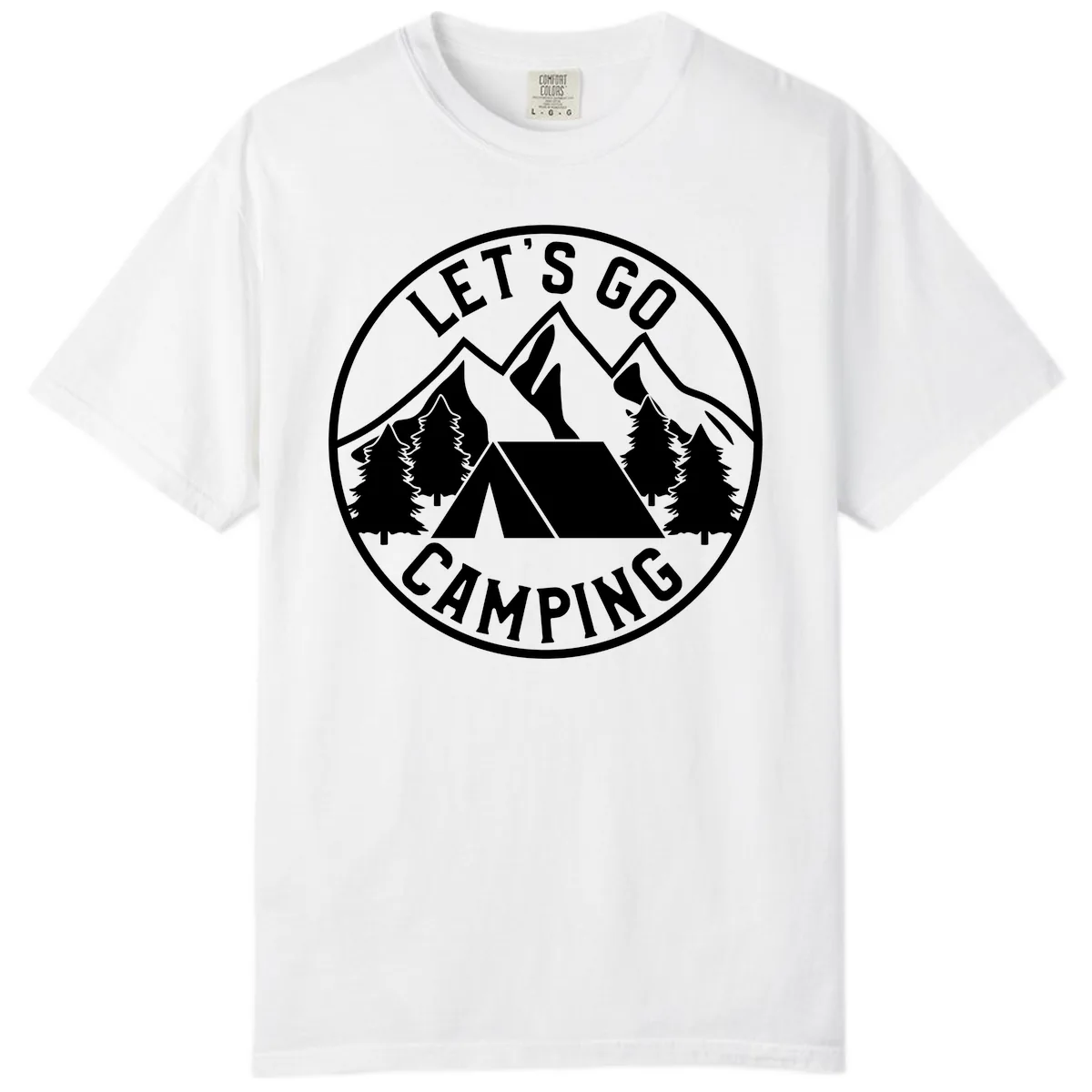 Let's Go Camping Comfort Color in White