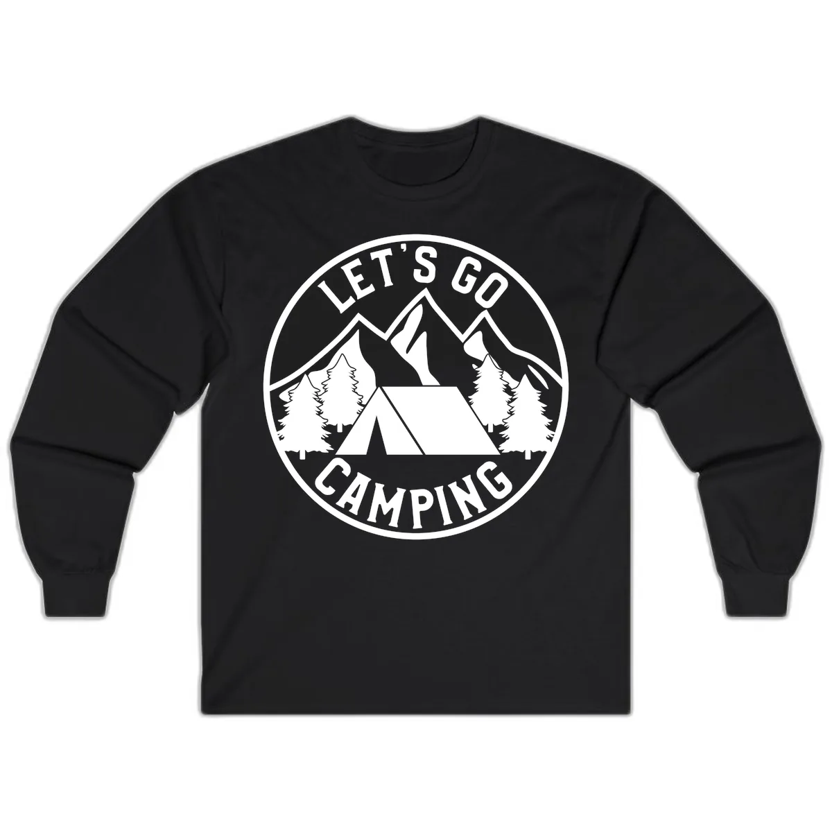 Let's Go Camping Long Sleeve in Black