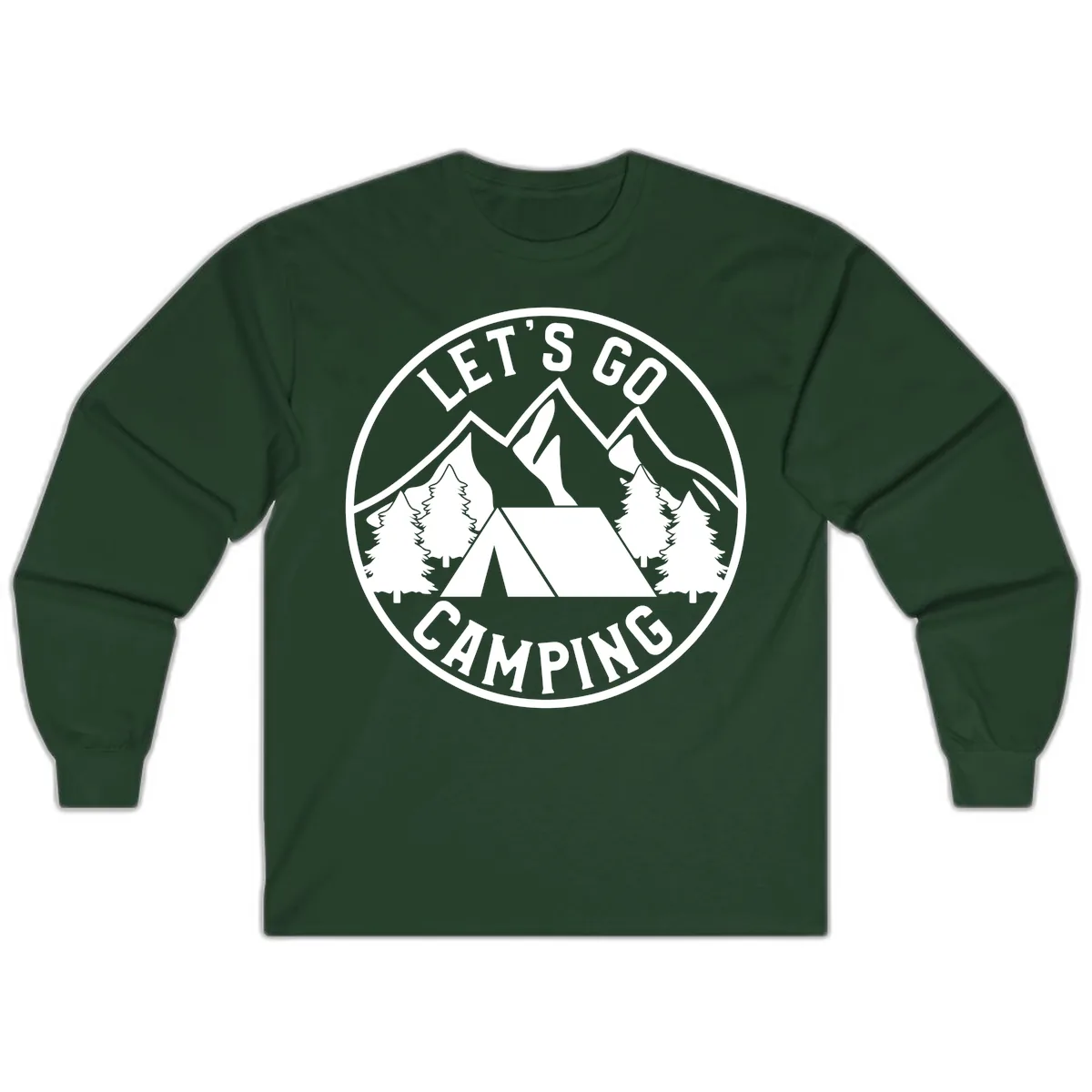 Let's Go Camping Long Sleeve in Forest Green