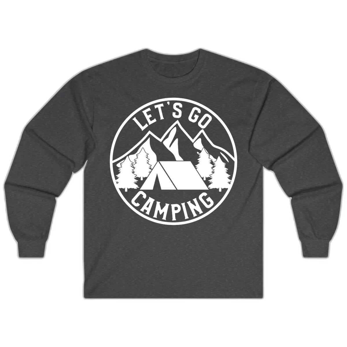 Let's Go Camping Long Sleeve in Dark Heather