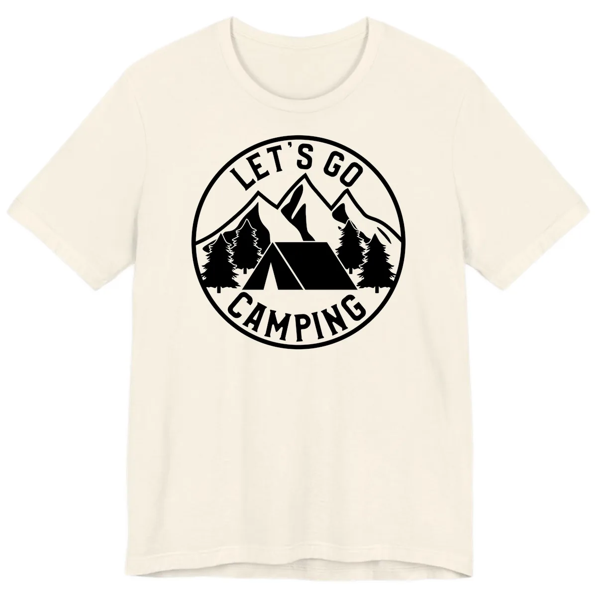 Let's Go Camping Premium T-Shirt in Natural