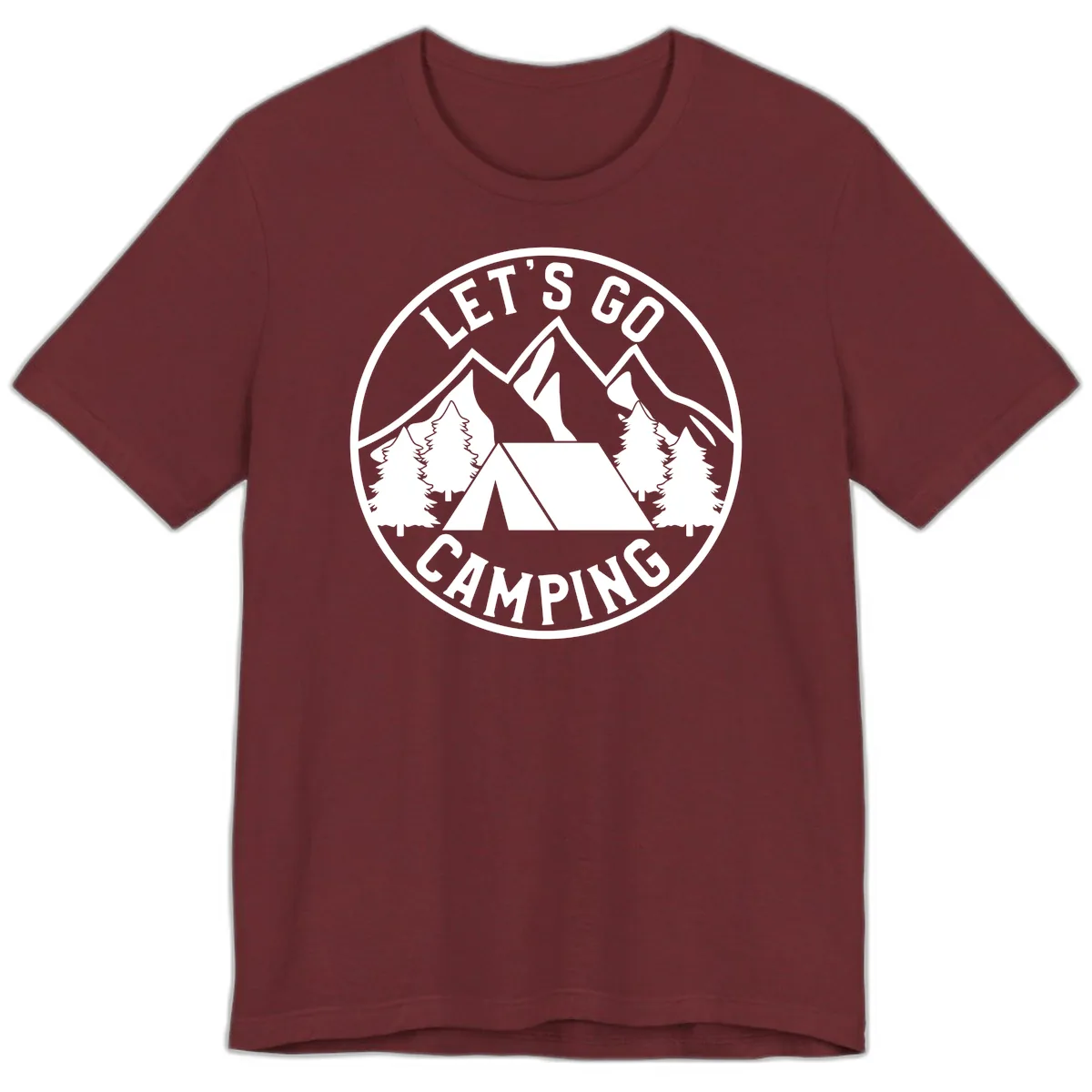Let's Go Camping Premium T-Shirt in Heather Cardinal
