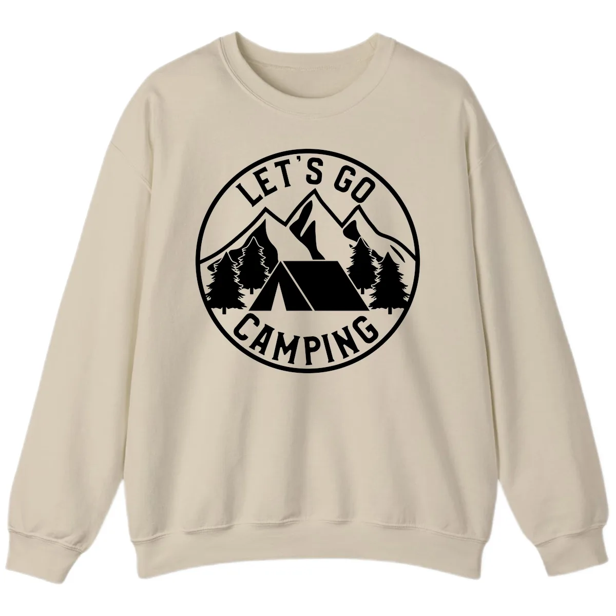 Let's Go Camping Sweatshirt in Sand