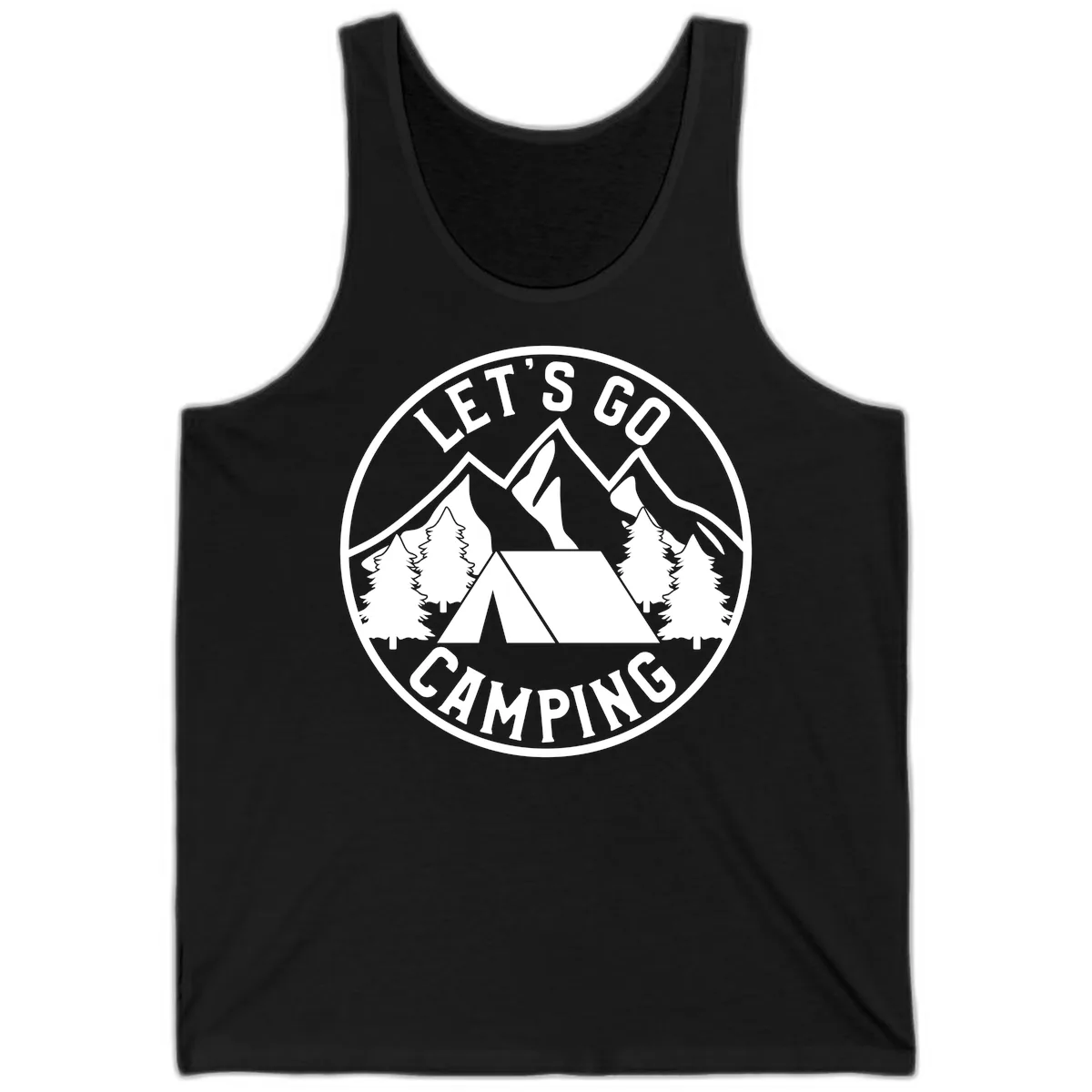 Let's Go Camping Tank in Black