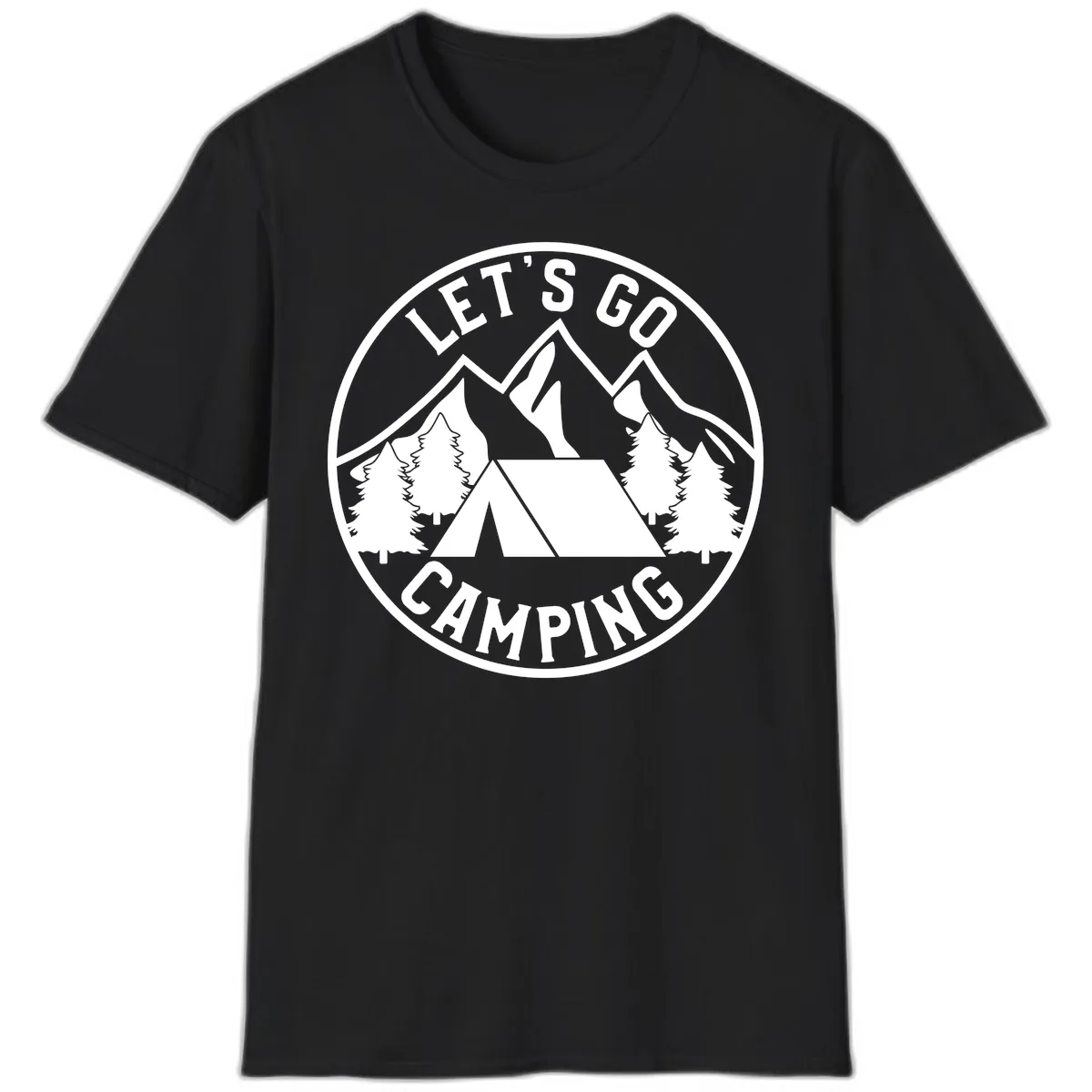 Let's Go Camping T-Shirt in Black