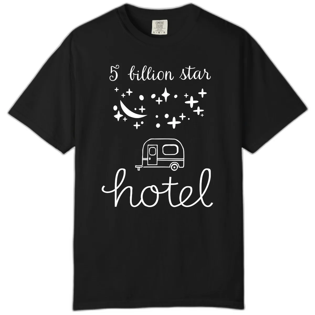 Five Billion Star Camper Hauled Comfort Color in Black