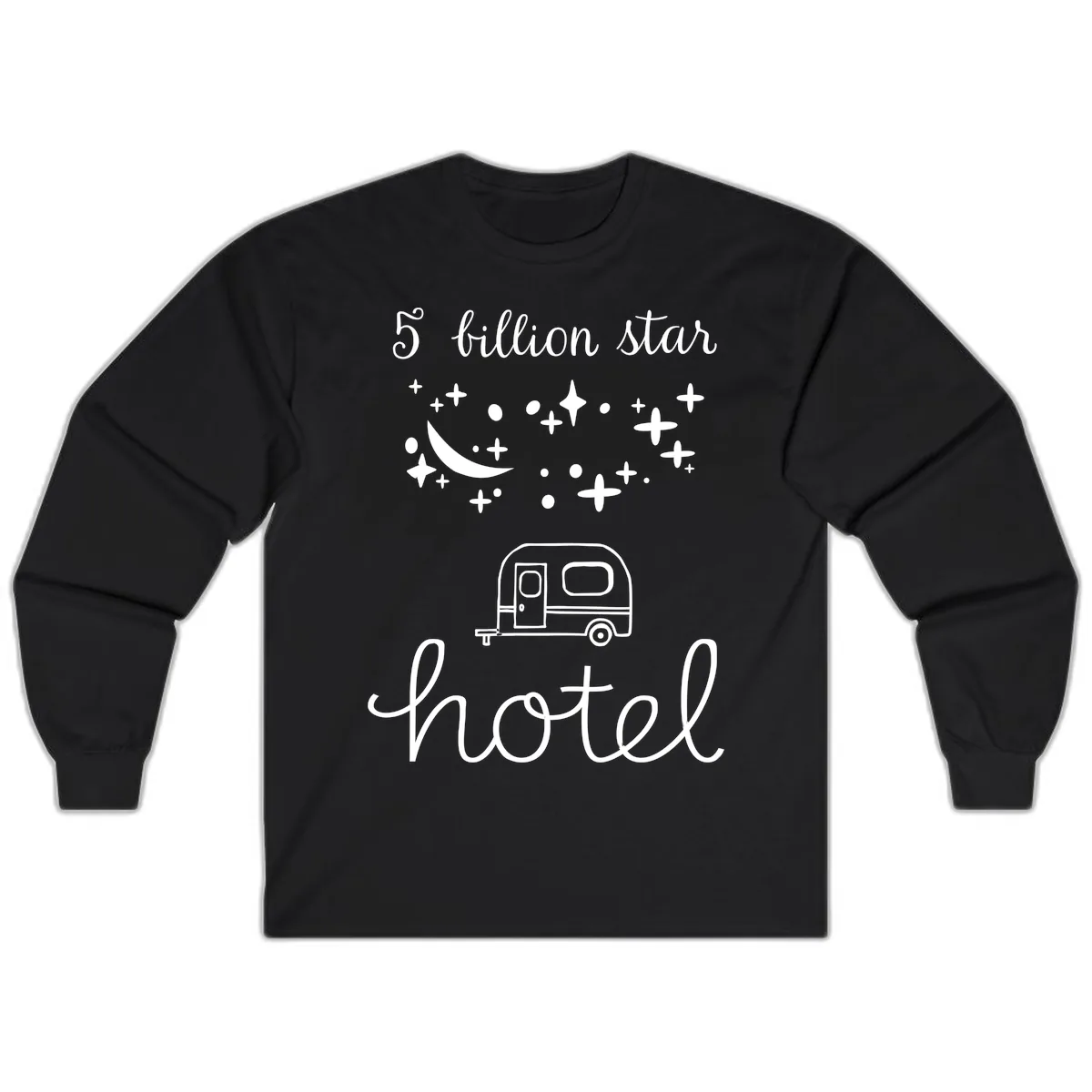 Five Billion Star Camper Hauled Long Sleeve in Black