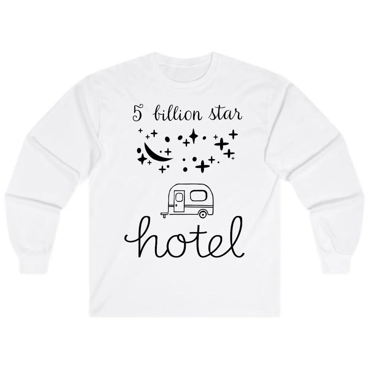 Five Billion Star Camper Hauled Long Sleeve in White