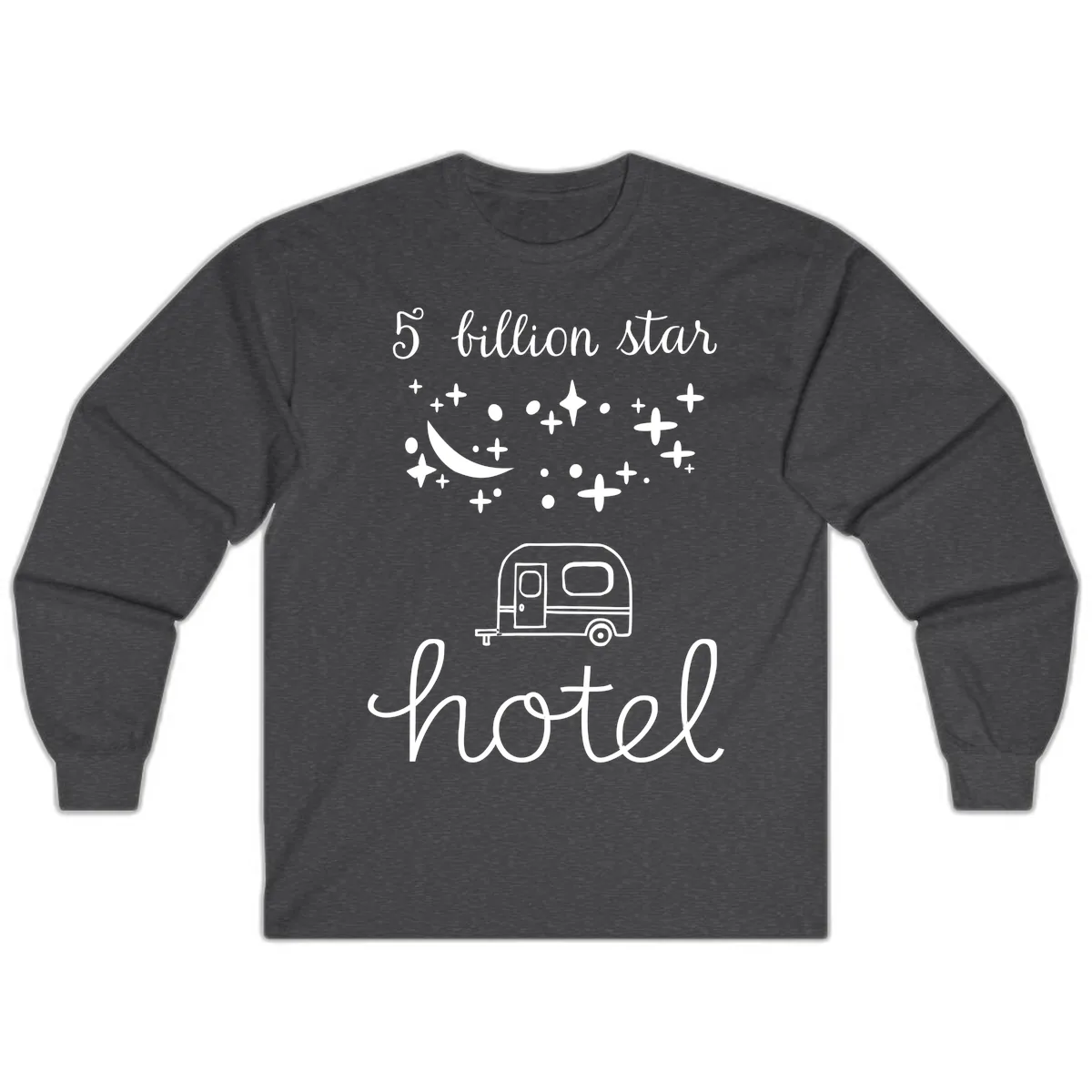 Five Billion Star Camper Hauled Long Sleeve in Dark Heather