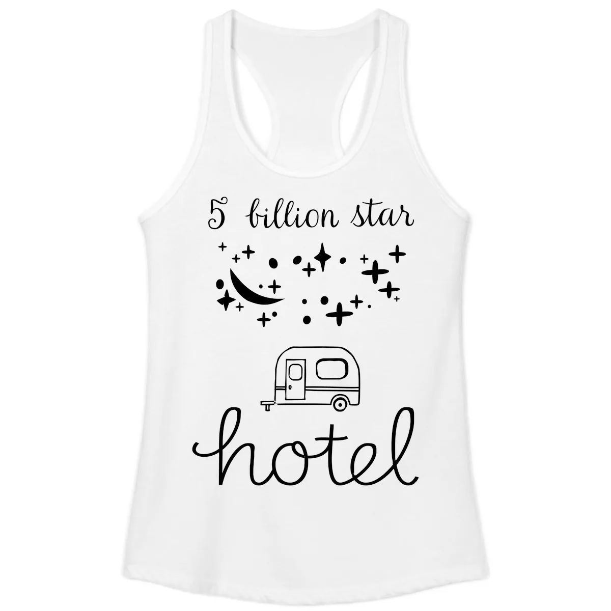 Five Billion Star Camper Hauled Ladies Tank in White