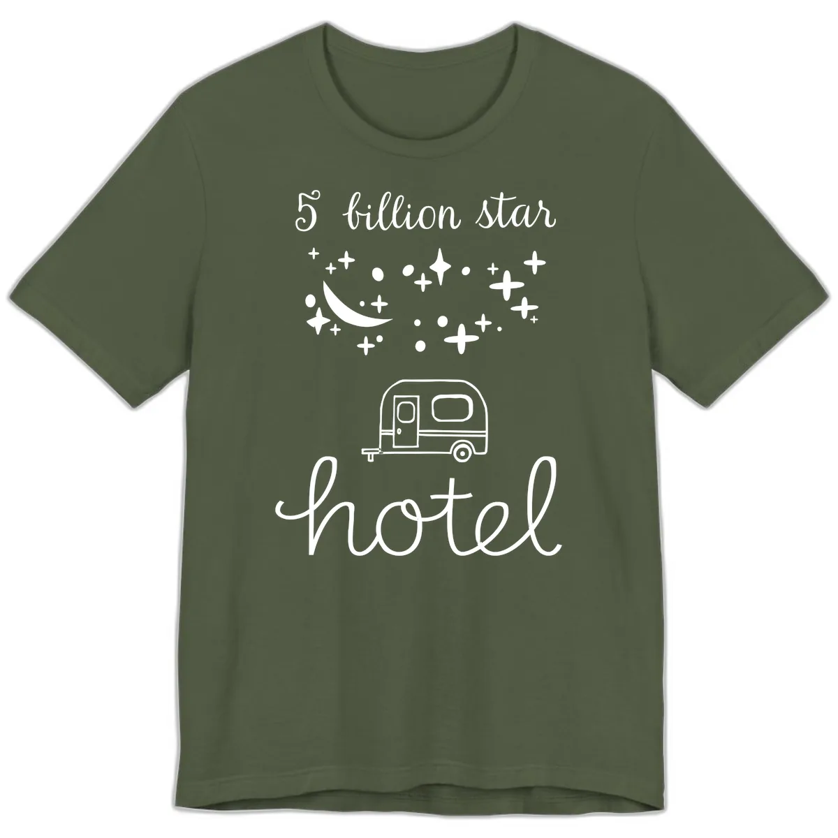 Five Billion Star Camper Hauled Premium T-Shirt in Military Green
