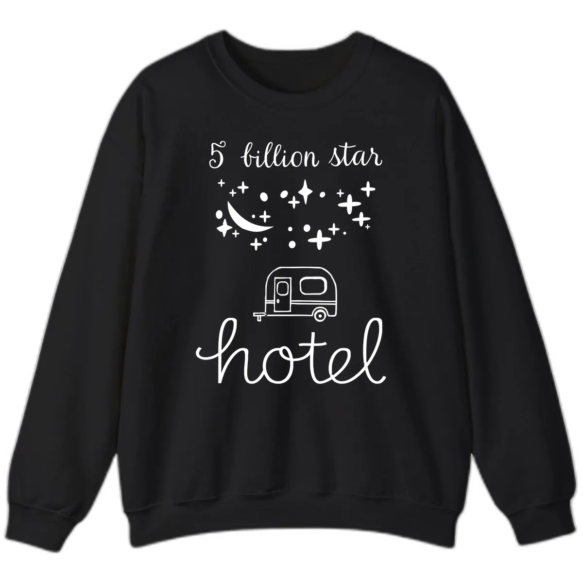 Five Billion Star Camper Hauled Sweatshirt in Black