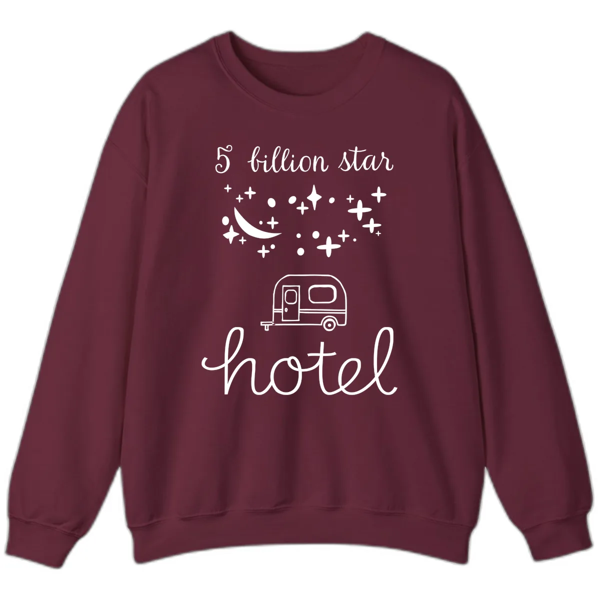 Five Billion Star Camper Hauled Sweatshirt in Maroon