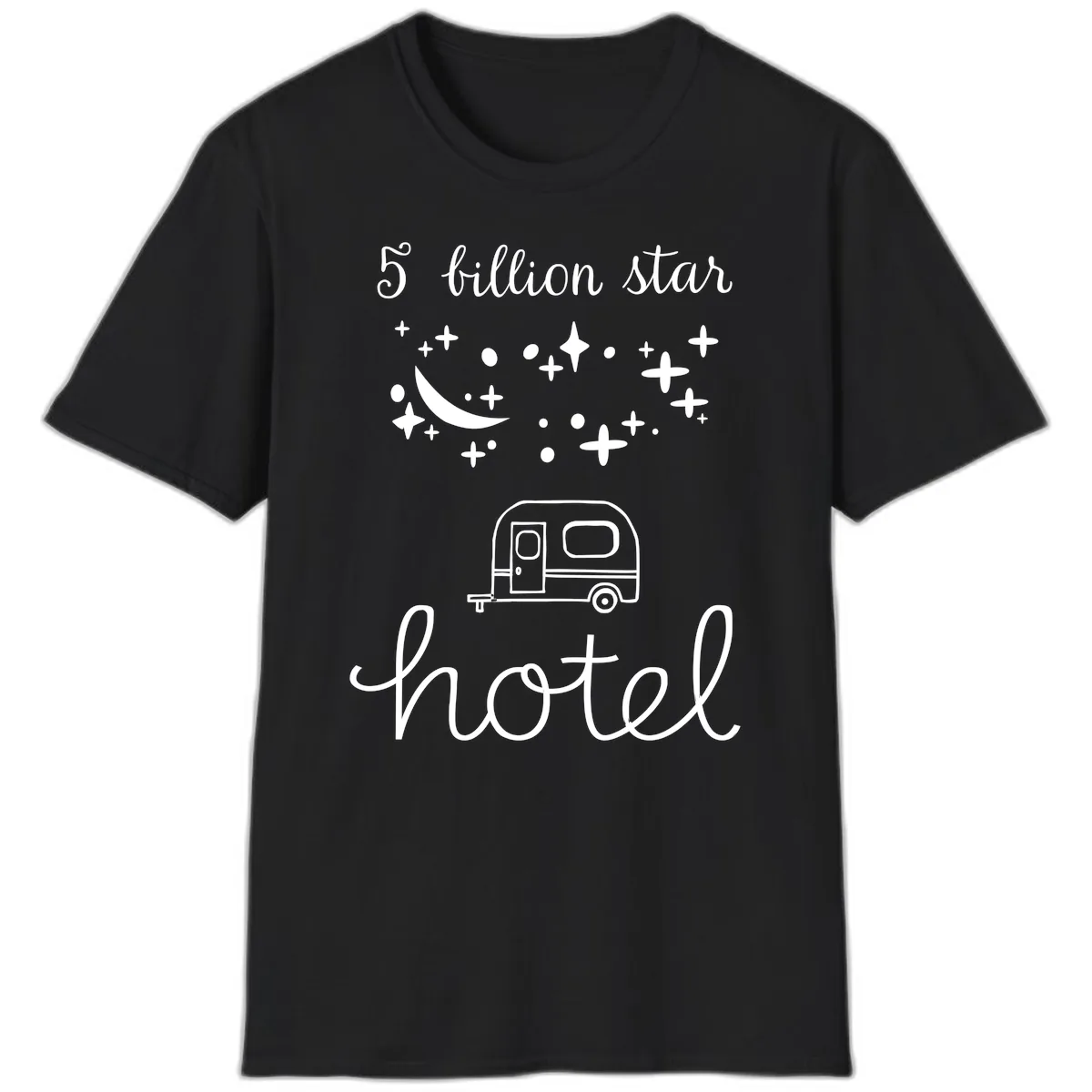 Five Billion Star Camper Hauled T-Shirt in Black