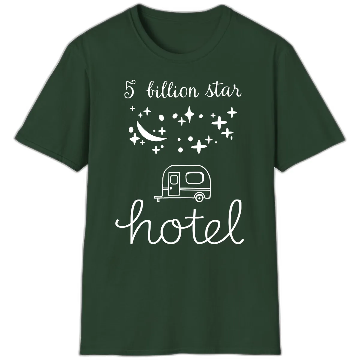 Five Billion Star Camper Hauled T-Shirt in Forest Green