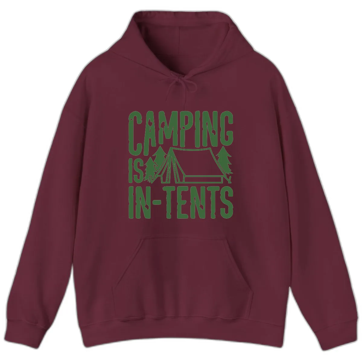 Camping Is In-Tents Hoodie in Maroon