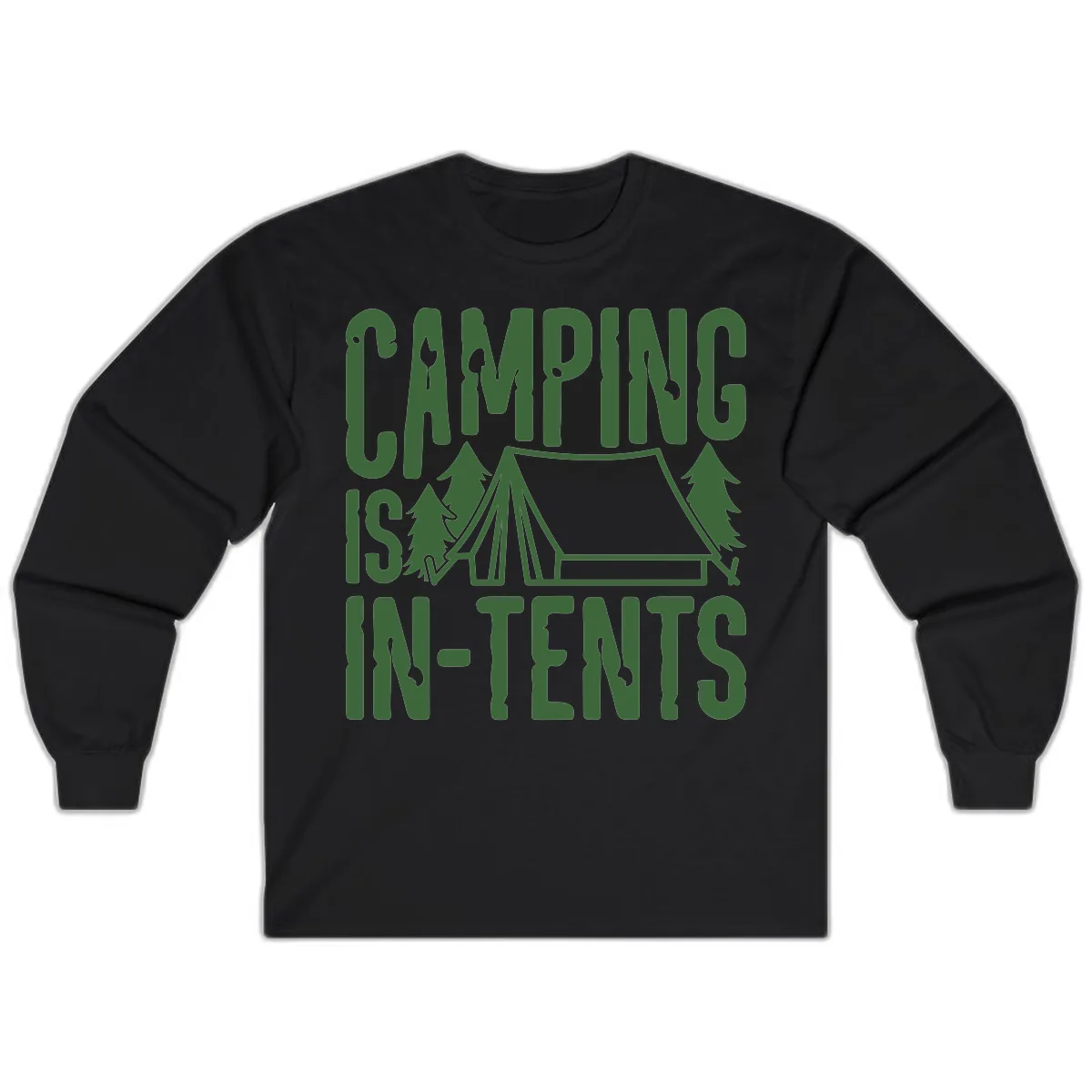 Camping Is In-Tents Long Sleeve in Black