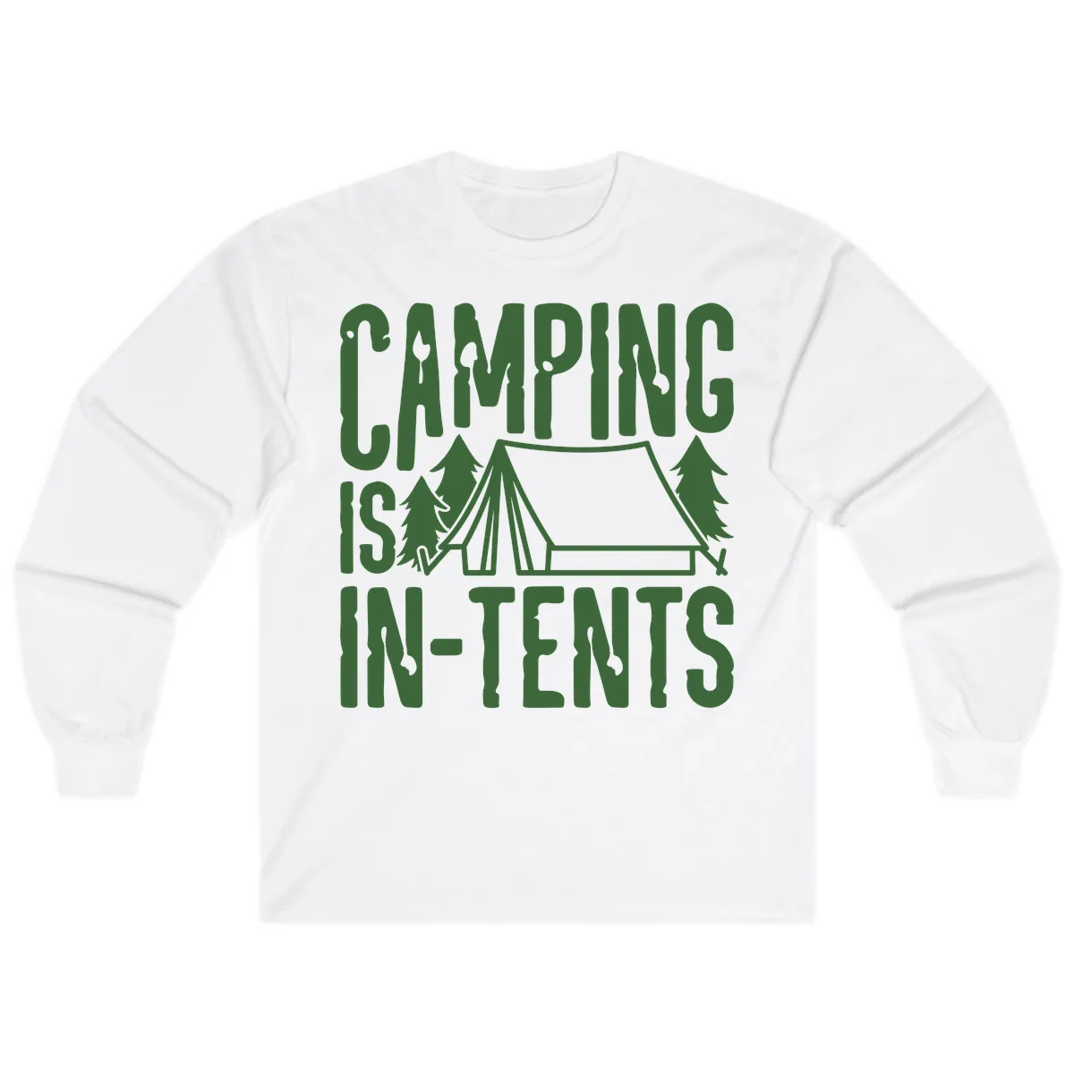 Camping Is In-Tents Long Sleeve in White