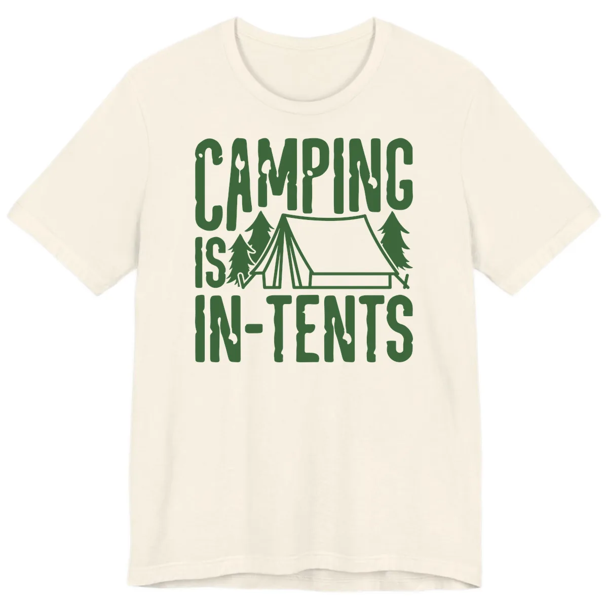 Camping Is In-Tents Premium T-Shirt in Natural