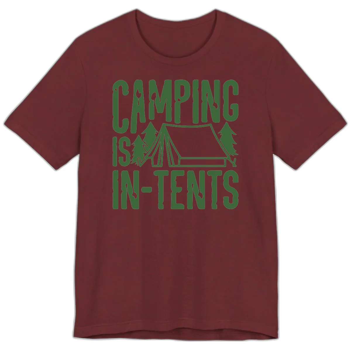 Camping Is In-Tents Premium T-Shirt in Heather Cardinal
