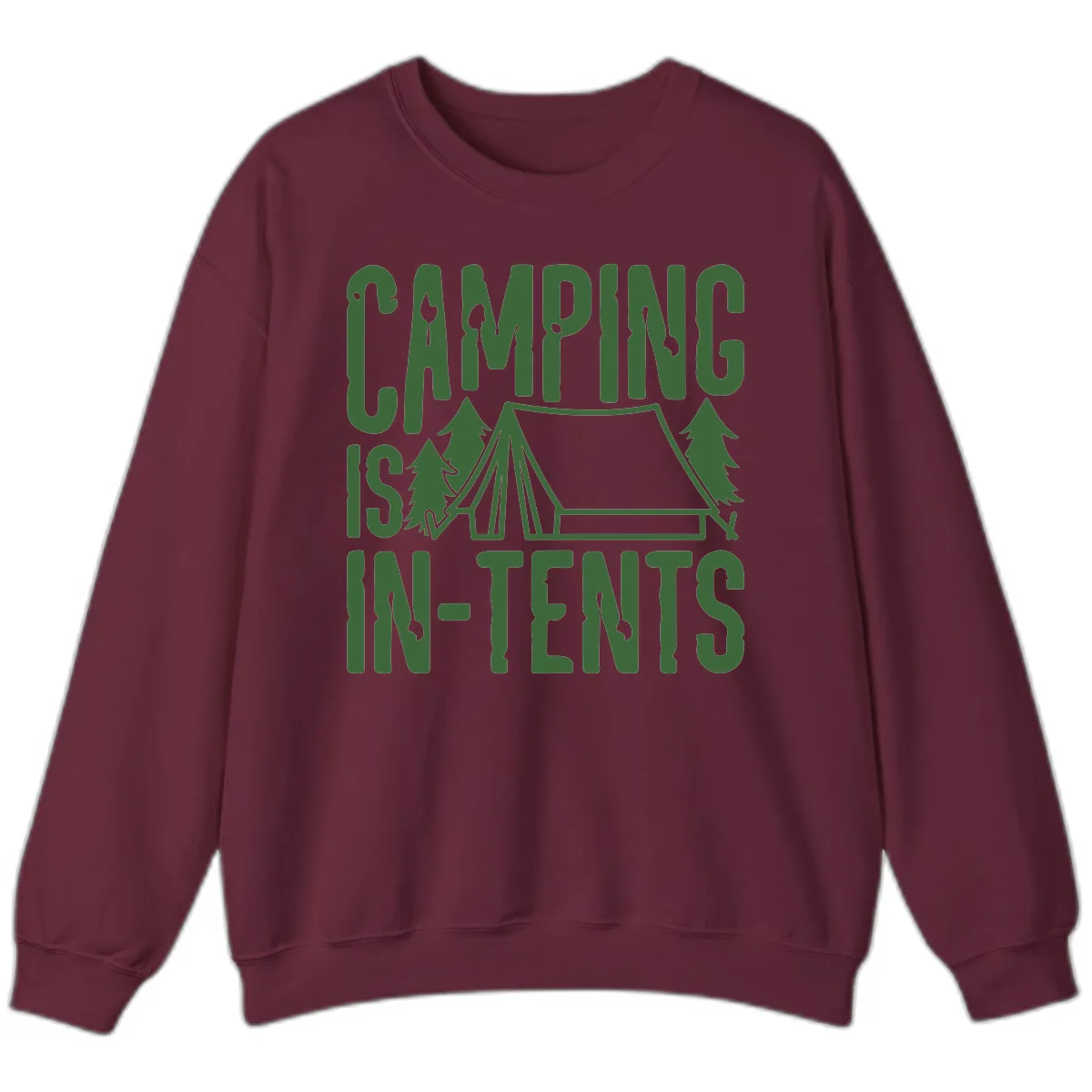 Camping Is In-Tents Sweatshirt in Maroon