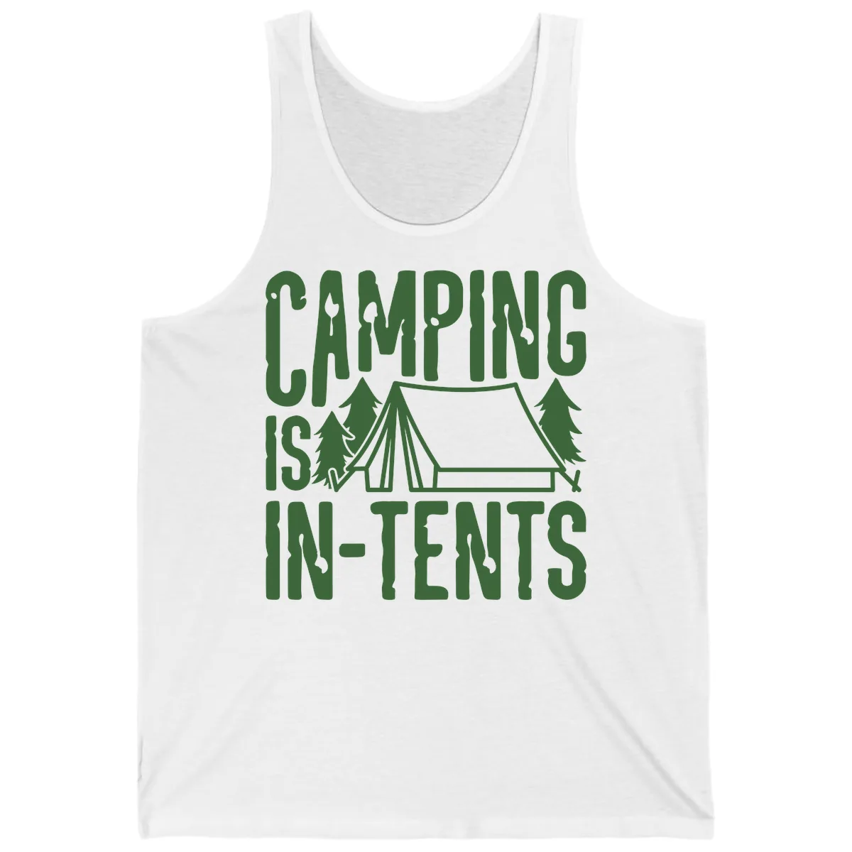 Camping Is In-Tents Tank in White