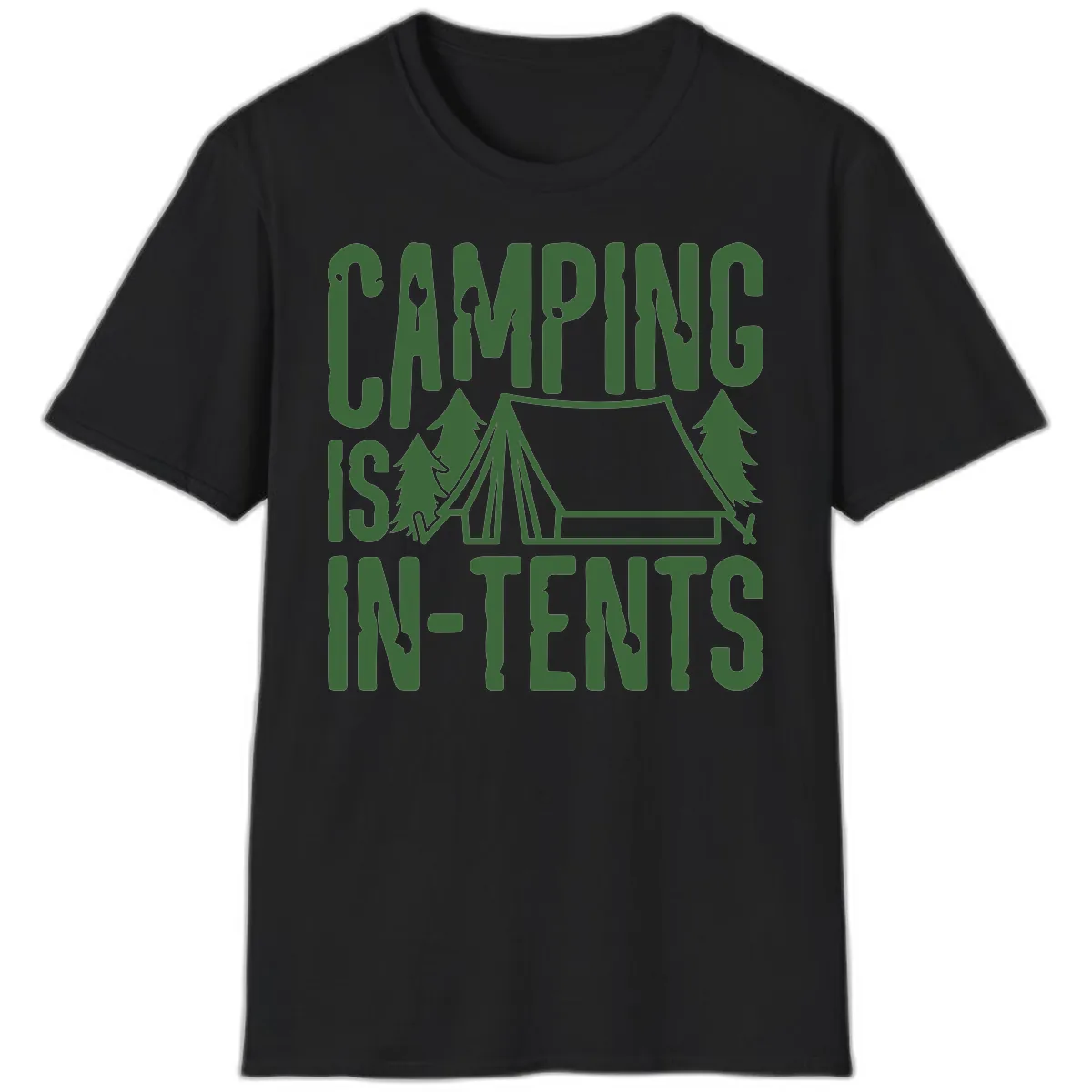Camping Is In-Tents T-Shirt in Black