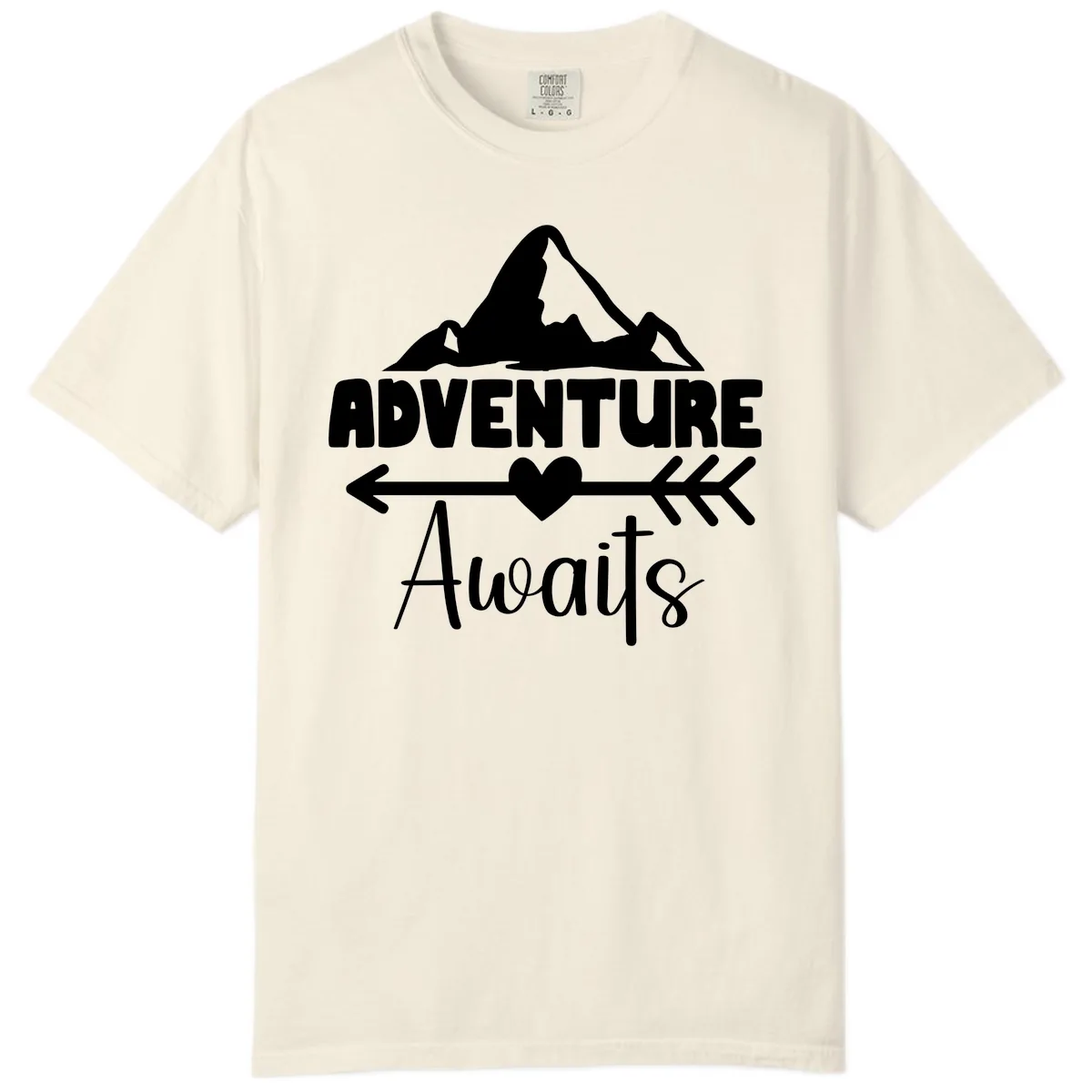 Adventure Awaits Mountain Heart Comfort Color in Ivory