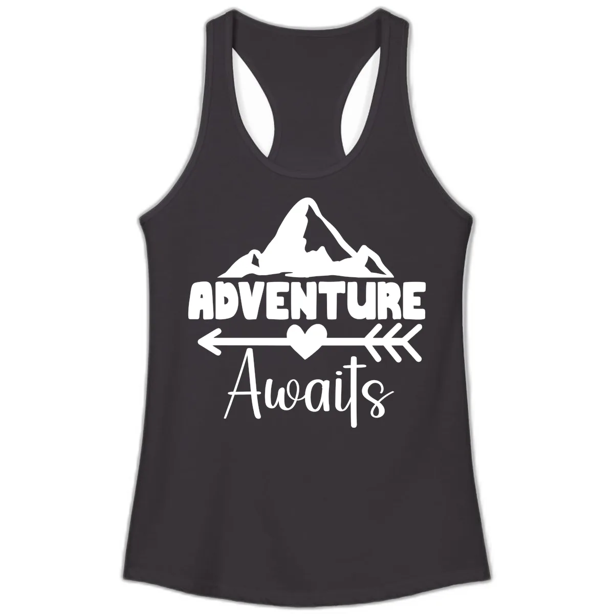 Adventure Awaits Mountain Heart Ladies Tank in Black