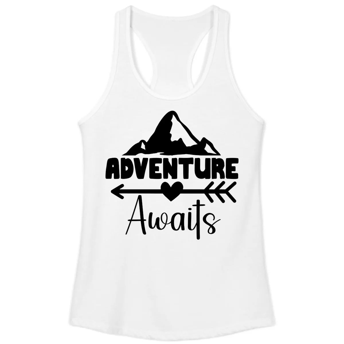Adventure Awaits Mountain Heart Ladies Tank in White
