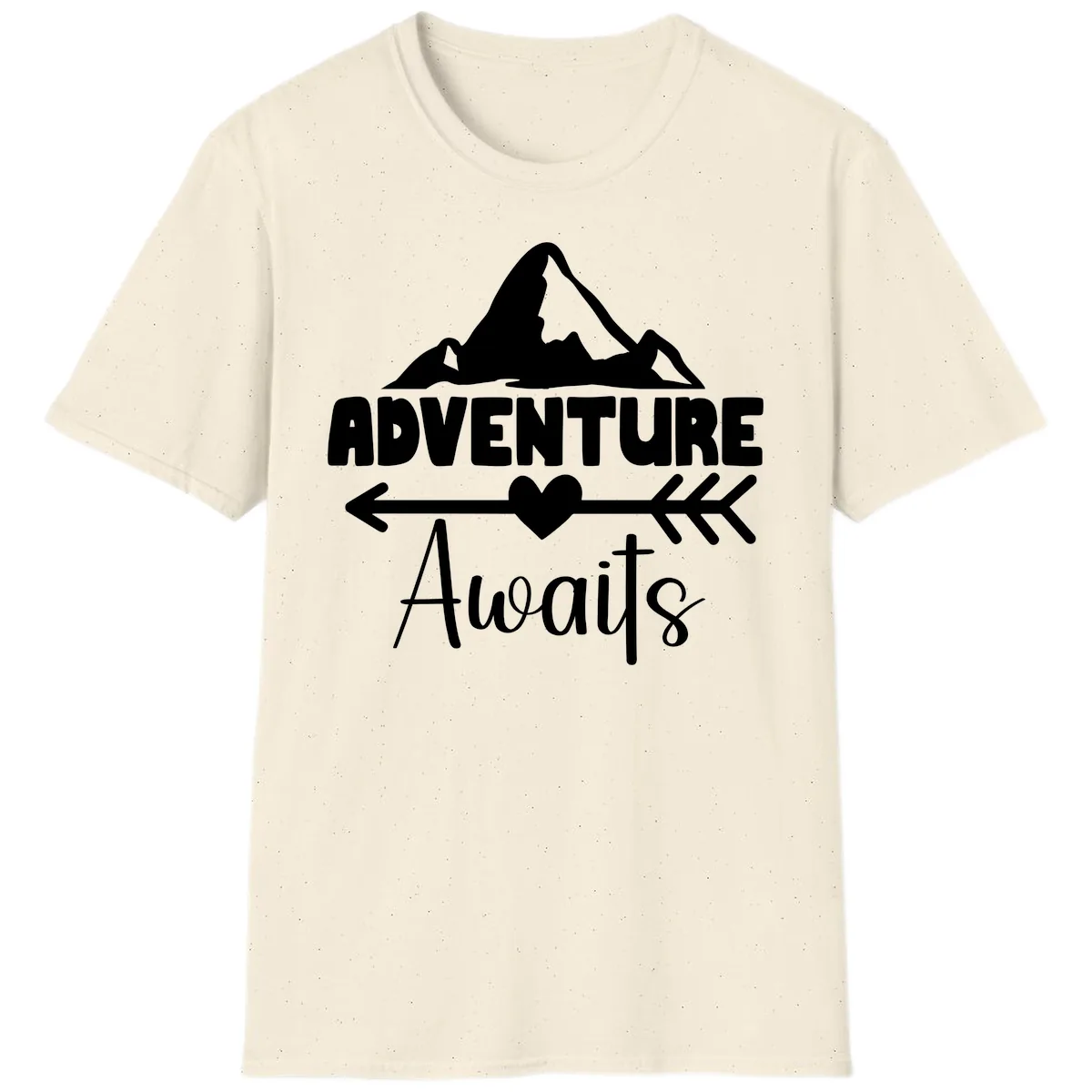 Adventure Awaits Mountain Heart T-Shirt in Natural