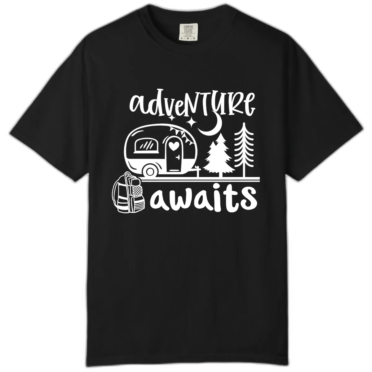 Adventure Awaits Camper Van Comfort Color in Black