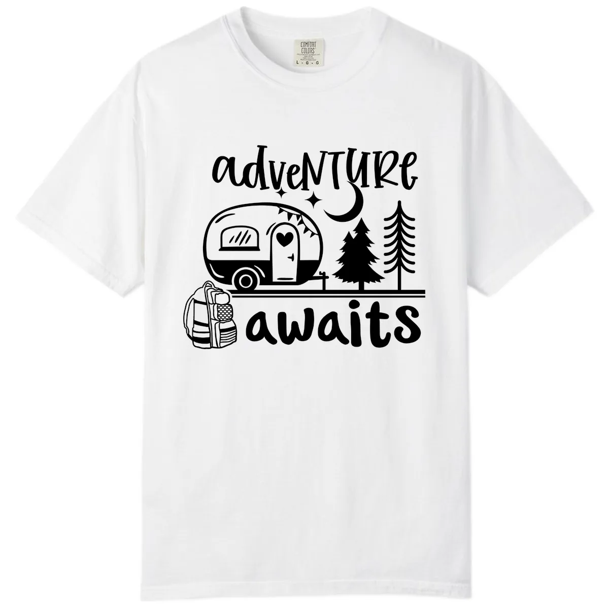 Adventure Awaits Camper Van Comfort Color in White