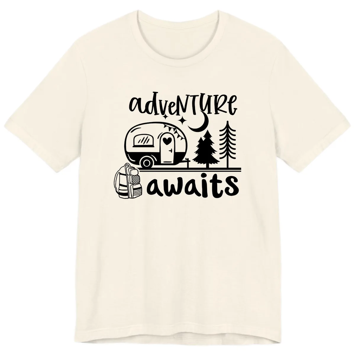 Adventure Awaits Camper Van Premium T-Shirt in Natural