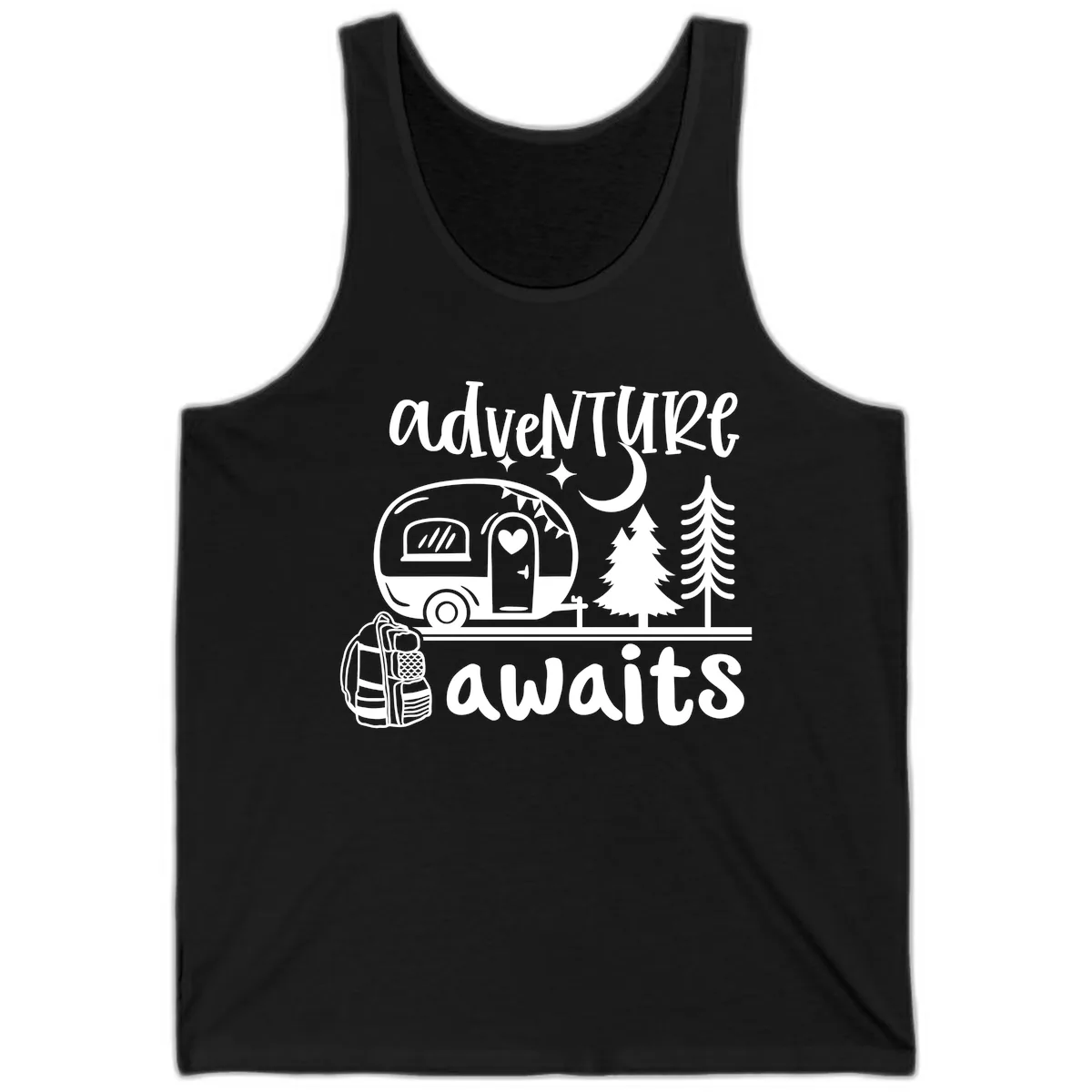 Adventure Awaits Camper Van Tank in Black