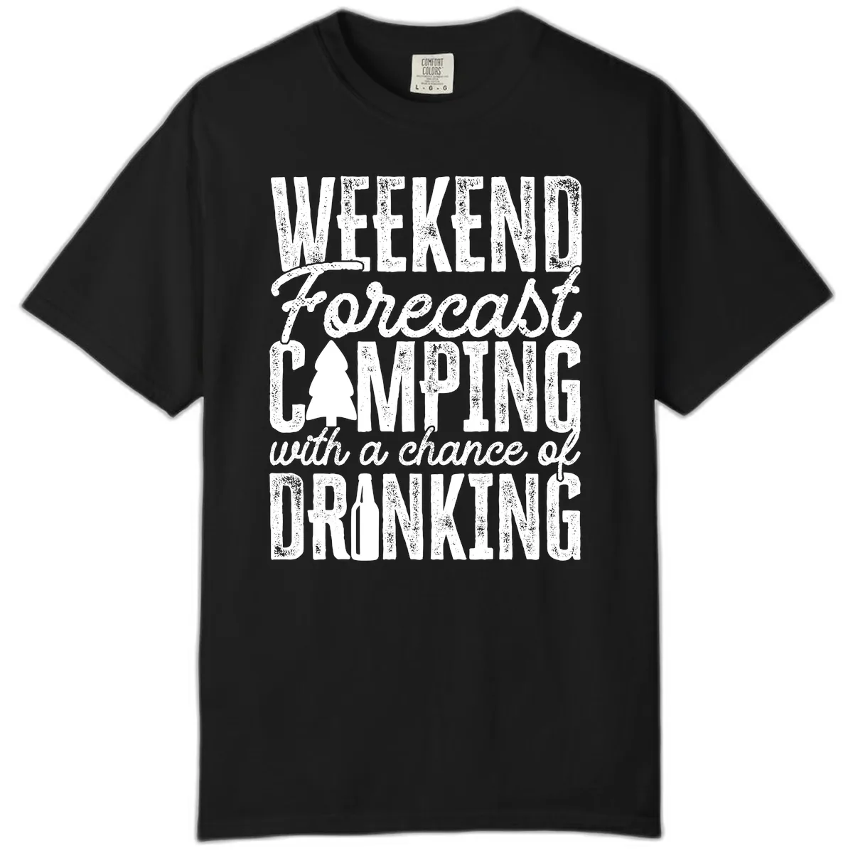 Weekend Camping With a Chance of Drinking Comfort Color in Black