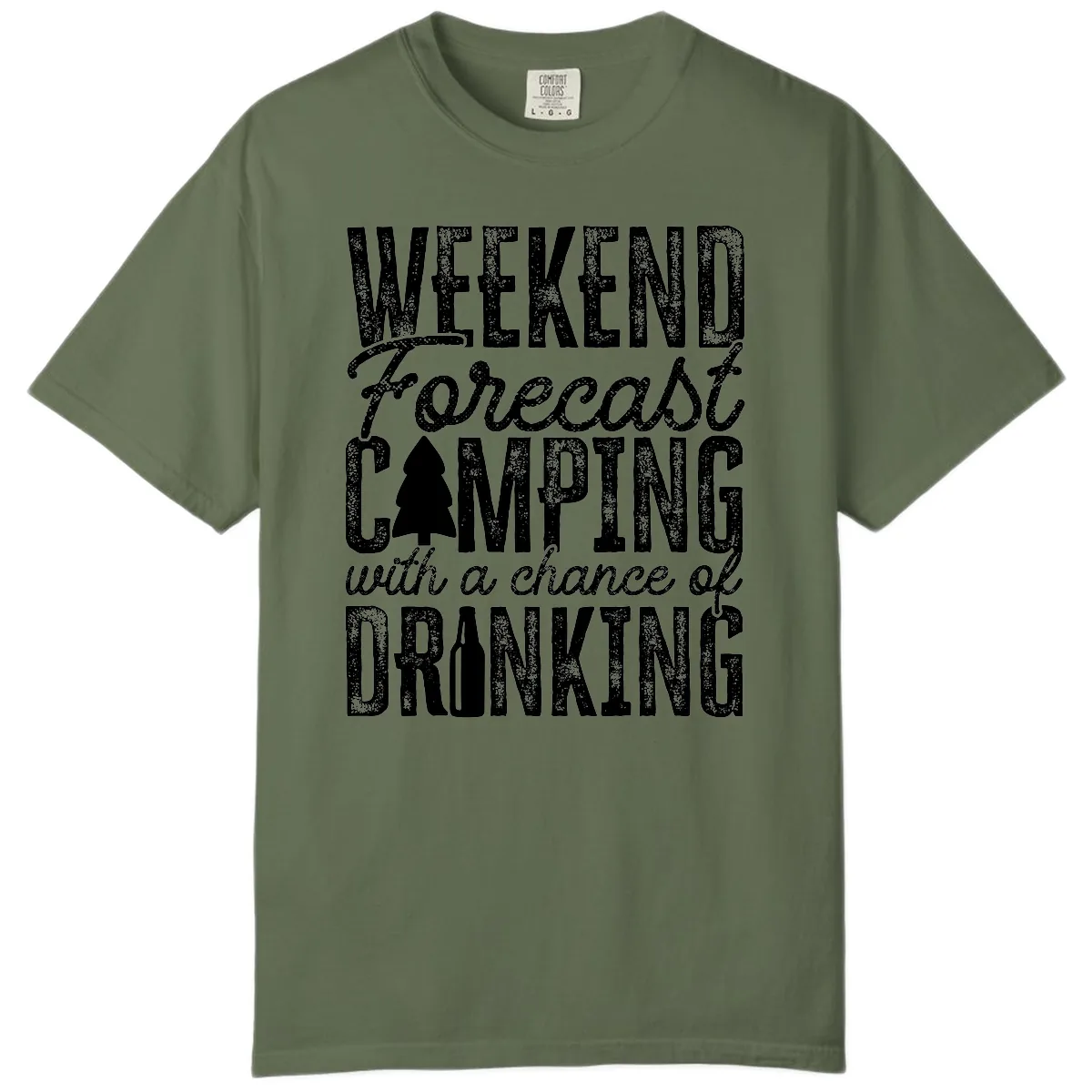 Weekend Camping With a Chance of Drinking Comfort Color in Sage