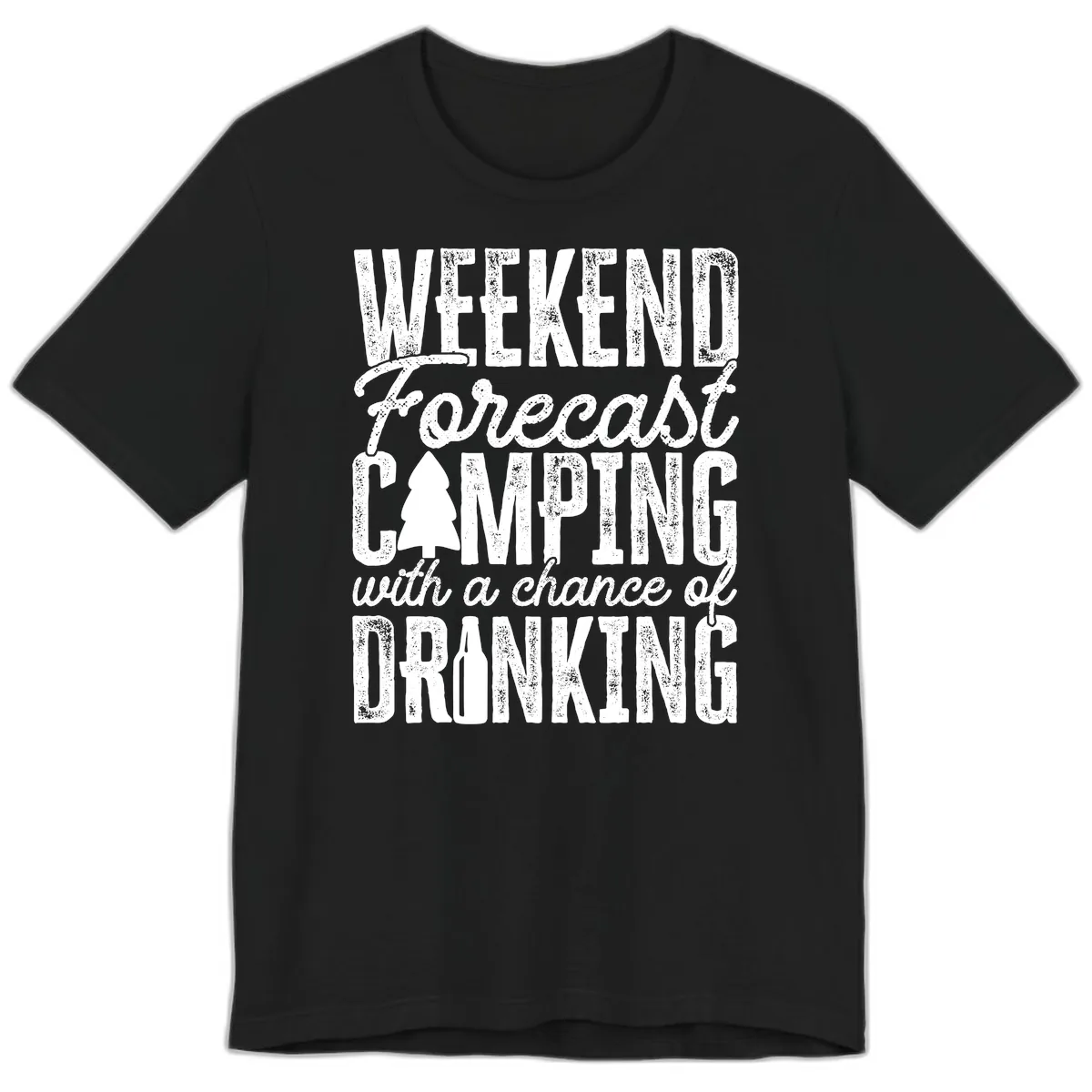 Weekend Camping With a Chance of Drinking Premium T-Shirt in Black